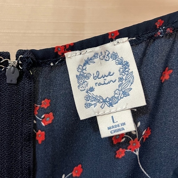 ⚫️ BOGO Blue Rain mini floral summer girly romper size large - Picture 9 of 9
